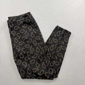Luisa Cerano Trousers Paisley Jacquard Slim Tapered Grey Bronze Womens Size 8